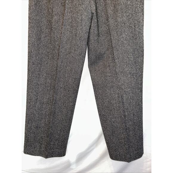 Talbots Women’s 10 Gray Wool Houndstooth Dress Pants Wide Leg Lined Career - Picture 12 of 12